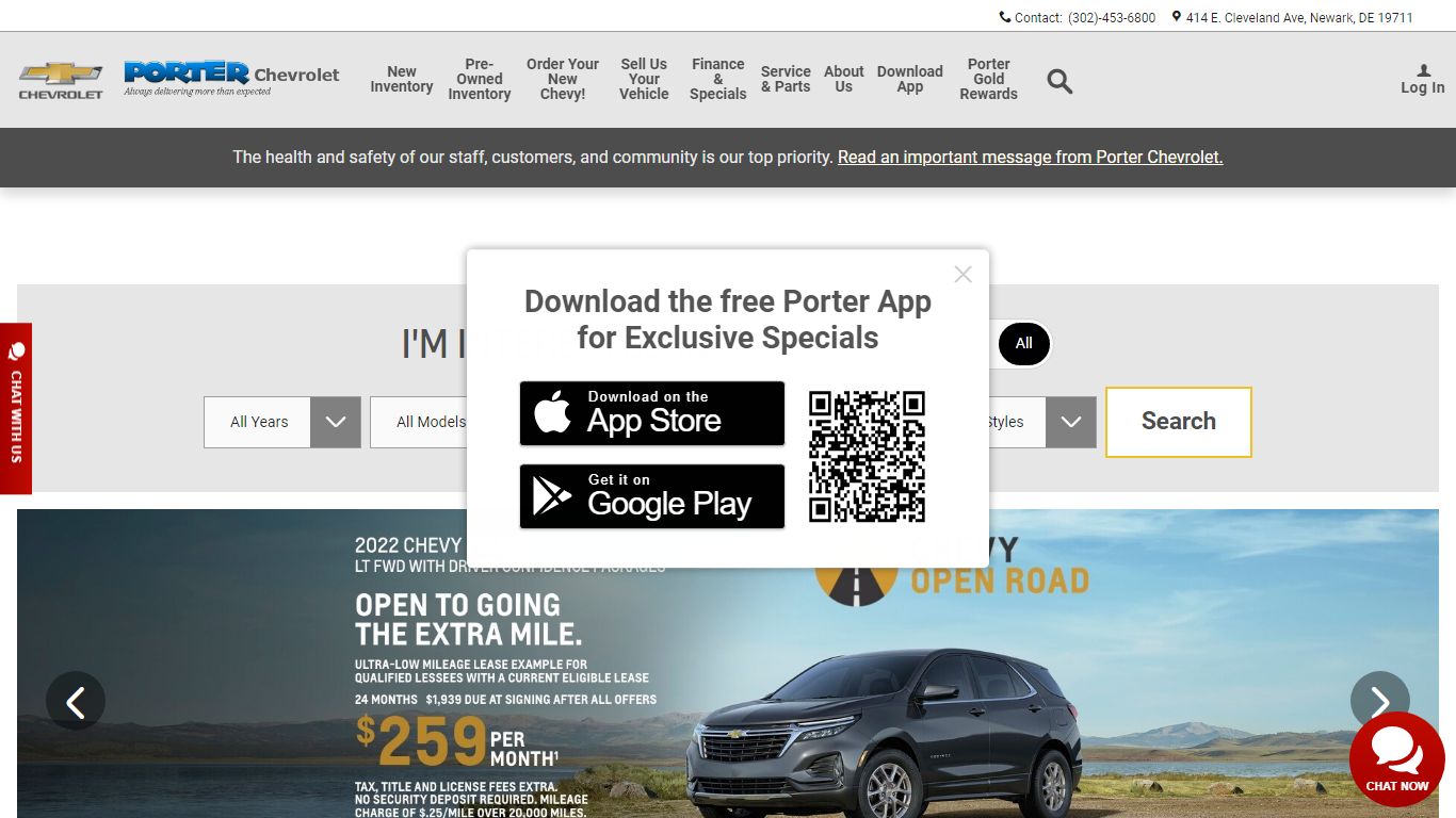 Porter Chevrolet | New Chevrolet Dealership in Newark DE | Near Elkton, MD